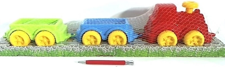 Allegro trenino in plastica con locomotiva e 2 vagoni