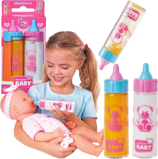 New Born Baby biberon magici per bambola - 2 pezzi
