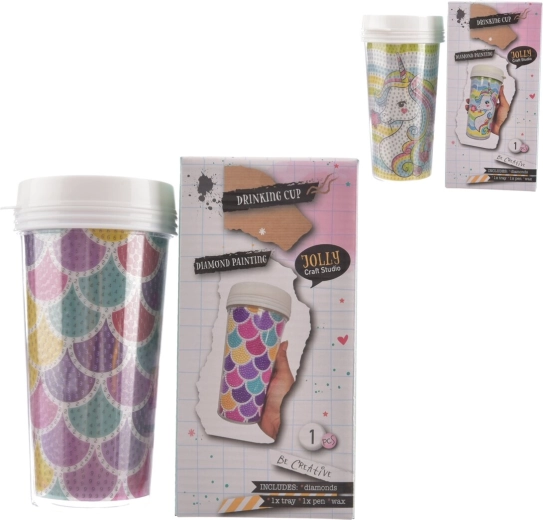 Borraccia in plastica con motivo di diamond painting