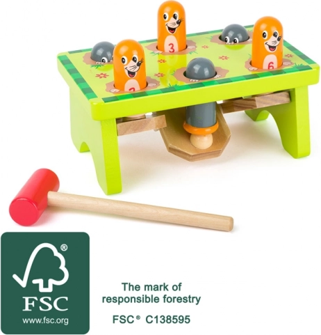 Gioco a martello SMALL FOOT Talpe in legno FSC