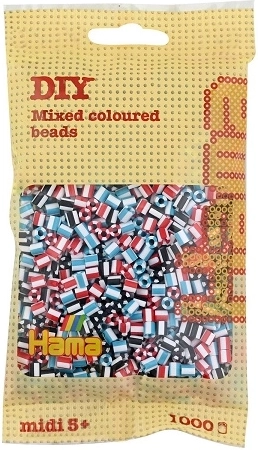 Perline da stirare Hama Midi a righe, mix 1000 pz