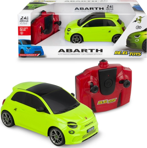 Auto RC Abarth 500e 1:24 con telecomando, verde - 1 pezzo