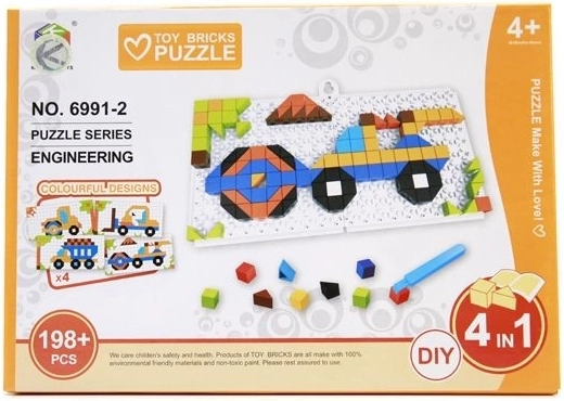 Puzzle per bambini 4 in 1 veicoli 198 pezzi - 1 pezzo