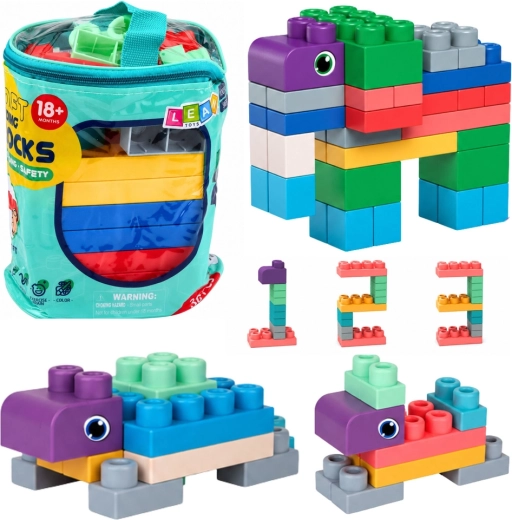 Blocchi da costruzione sensoriali morbidi in borsa per bambini, 30 pz