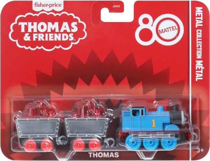 Tommaso e amici 80º anniversario – locomotiva in metallo con 2 vagoni