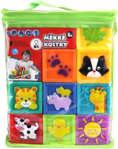 Morbidi cubi sonori Paci-Paci con animaletti - 9 pezzi