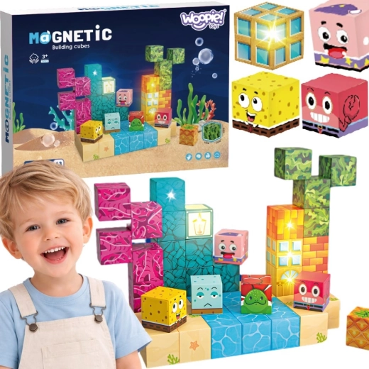 Cubi magnetici Montessori Woopie oceano 54 pezzi