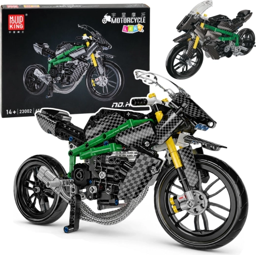 Set di costruzione moto sportiva da corsa nera – 656 pezzi