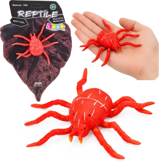 Figurina realistica in gomma di ragno rosso 12 cm