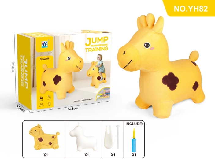 Giraffa gonfiabile saltellante con rivestimento in peluche