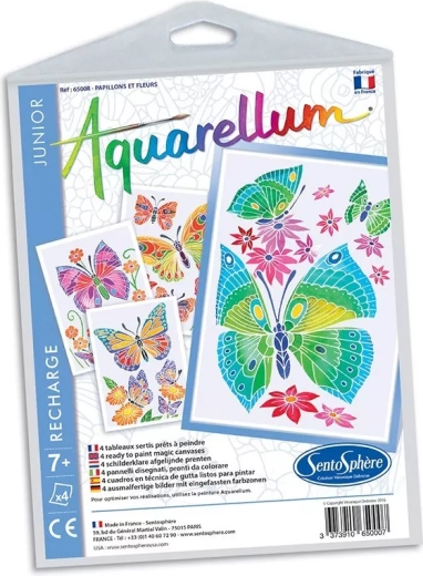 Sentosphere set di immagini per acquerello Junior – farfalle e fiori