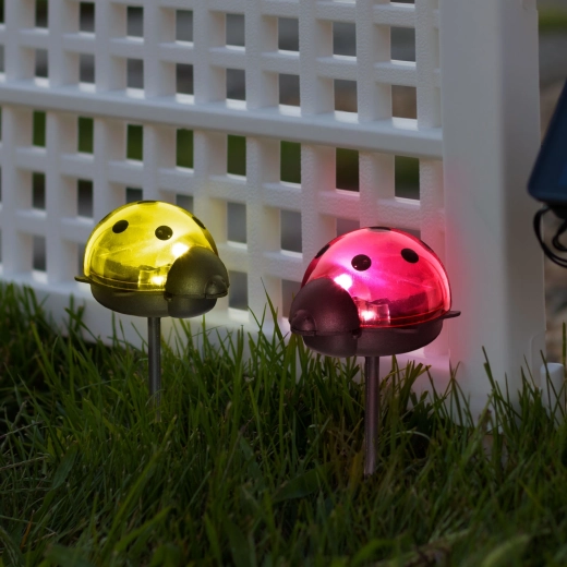 Lampada da giardino LED solare a forma di coccinella con luce bianca fredda - 1 pezzo