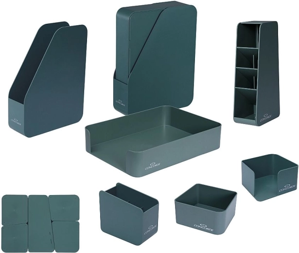 Set da scrivania Concorde Eco, 7 pezzi, verde