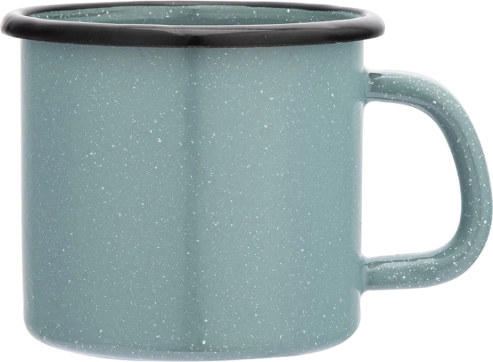 Tazza smaltata color salvia da 0,45 l con pois