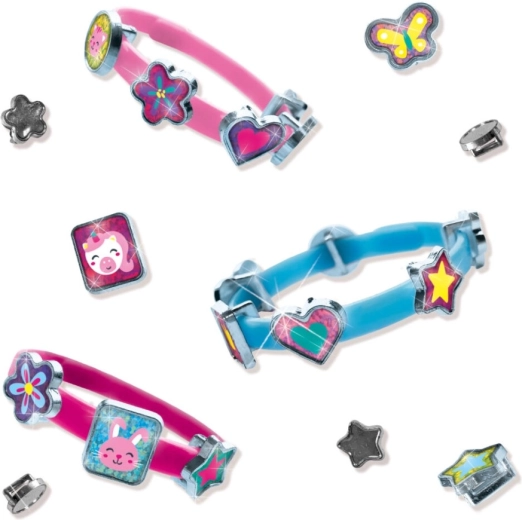 3 braccialetti colorati e 18 ciondoli da combinare