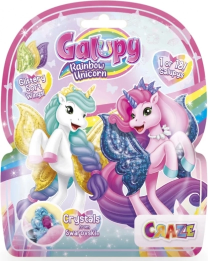 Galupy Rainbow Unicorn figurina da collezione unicorno con ali e cristallo Swarovski