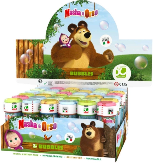 Bolle di sapone Masha e Orso 60 ml con mini gioco nel tappo - 1 pezzo