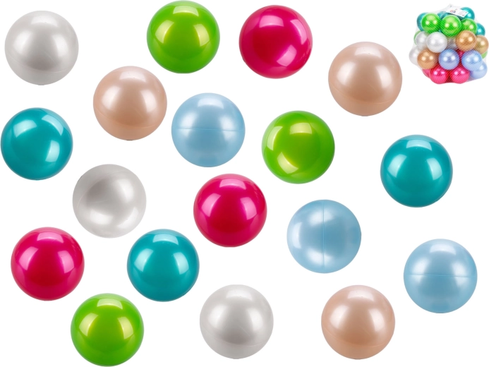 Palline di plastica effetto perla per area giochi 8 cm – set da 40 pezzi