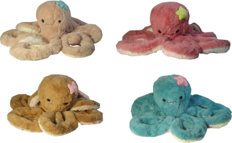 Polpo di peluche 45 cm con ventose in silicone