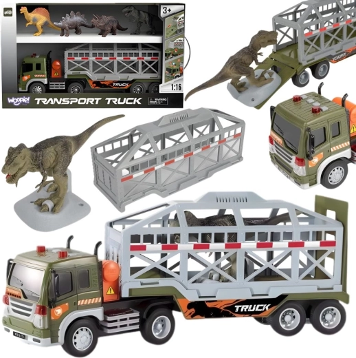 Woopie camion trasportatore per dinosauri con luci e suoni