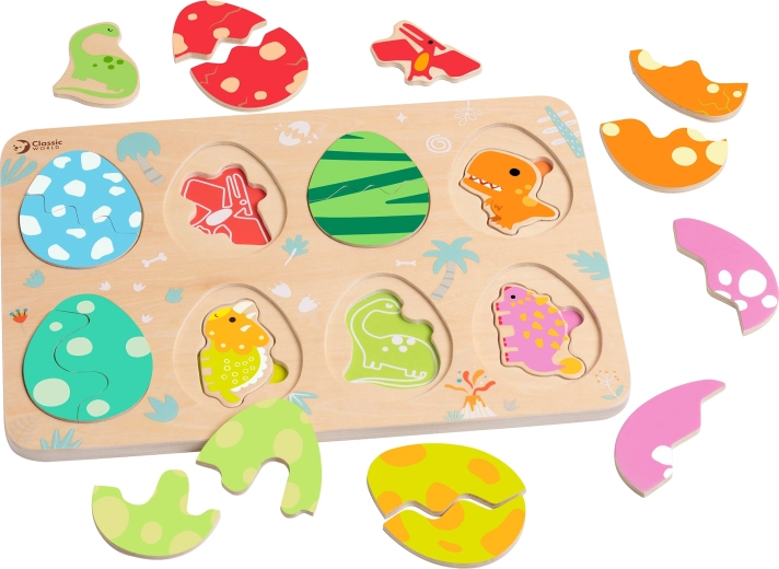 Puzzle a tre strati con dinosauri