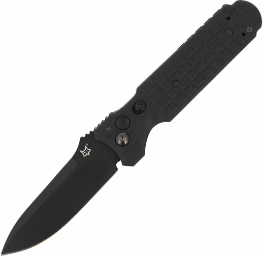 Coltello tattico automatico Fox Knives Predator II, 9,5 cm, tutto nero, FRN