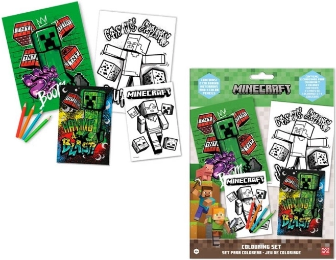 Set da colorare Minecraft con adesivi