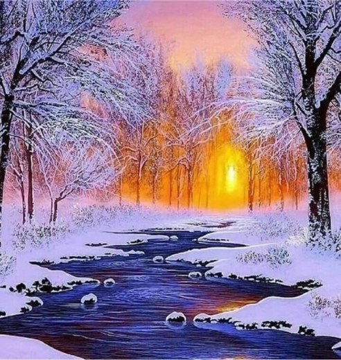 Norimpex pittura con diamanti Ruscello in inverno 30 × 40 cm