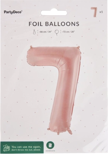 Palloncino in foil numero 7 beige 72 cm