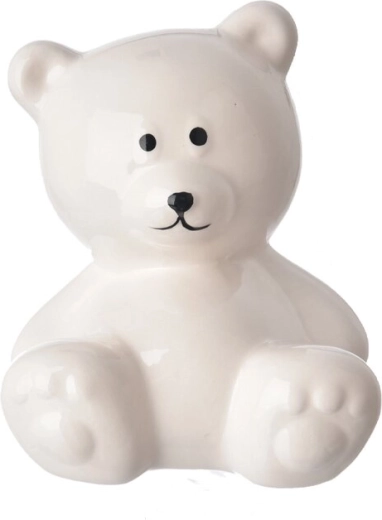 Salvadanaio in ceramica orso bianco