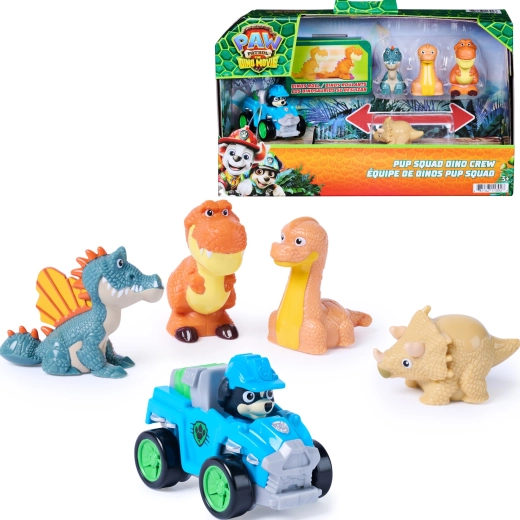 Spin Master Paw Patrol: The Dino Movie set Rex con veicolo e mini figure di dinosauri