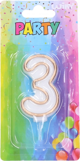 Candela per feste numero 3 - oro