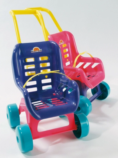 Passeggino per bambole blu