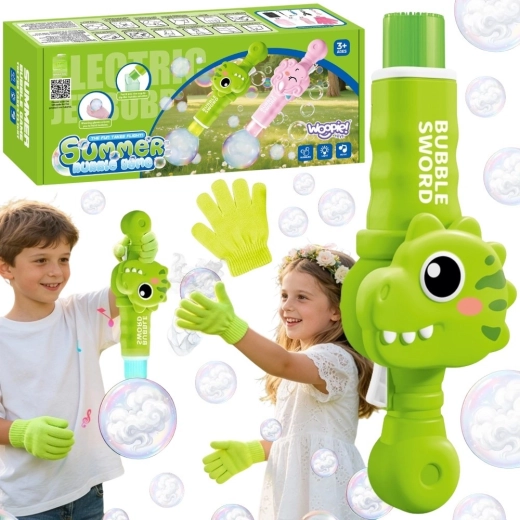 Dinosauro WOOPIE spara bolle di sapone con bolle fumose, ricaricabile