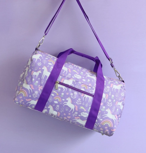 Borsa da viaggio per bambini A Little Lovely Company con unicorni e arcobaleno