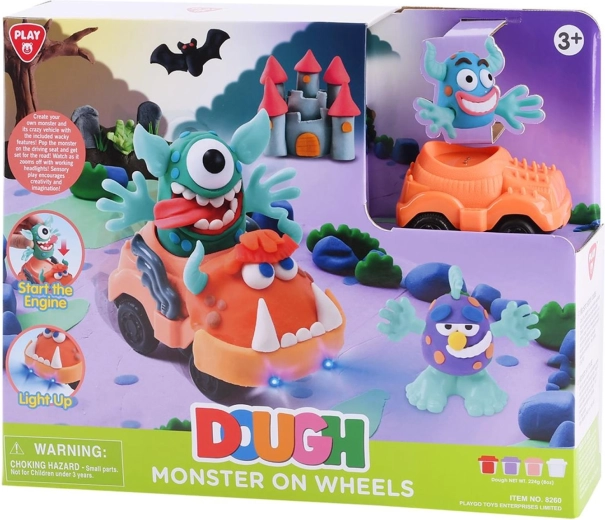 Set creativo di plastilina: mostri su ruote con luce