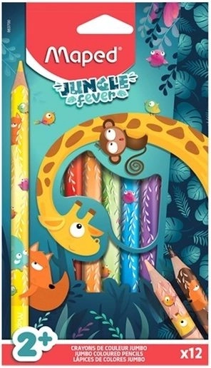 Pastelli a cera jumbo Jungle Fever, set da 12 pz