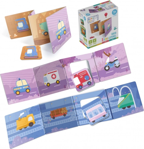 KukiKuk set di tre libri a fisarmonica Auto