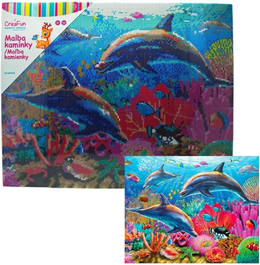 Pittura diamantata – delfini 40 × 50 cm