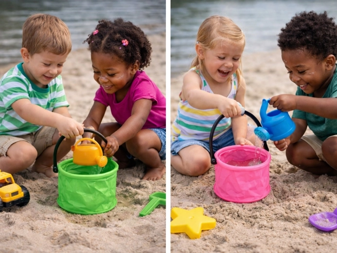 Divertimento in spiaggia e in giardino