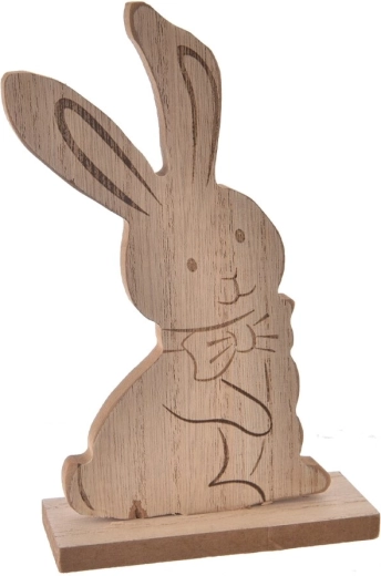 Coniglio in legno beige 18 cm