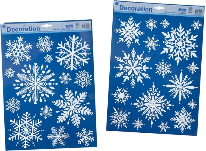 Fiocchi di neve natalizi adesivi per finestra con glitter