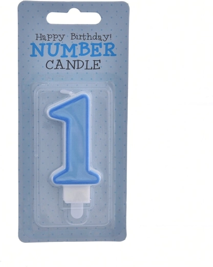 Candela per torta blu numero 1
