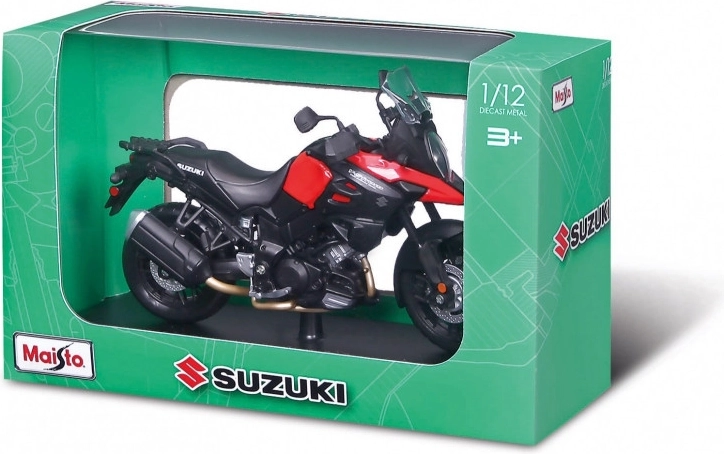 Modellino Moto Suzuki V-Strom con Supporto 1:12