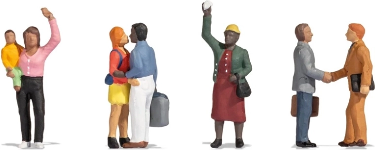 Set di figurine Noch: saluti d’addio in stazione H0
