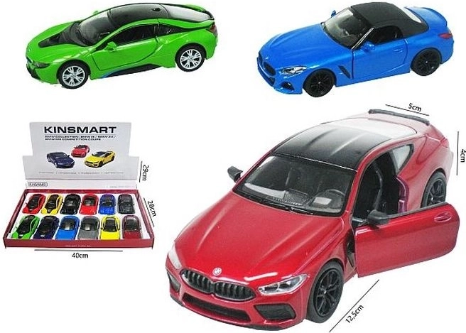 Mini modello di auto BMW con meccanismo a retrocarica pull-back (1 pz, selezione casuale)