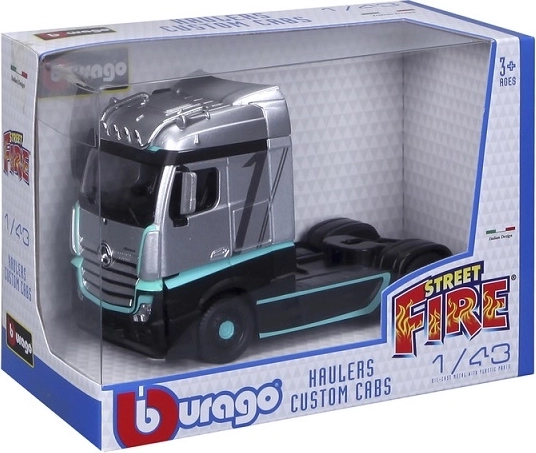 Modello di camion Mercedes-Benz Actros Street Fire Haulers Custom in scala 1:43