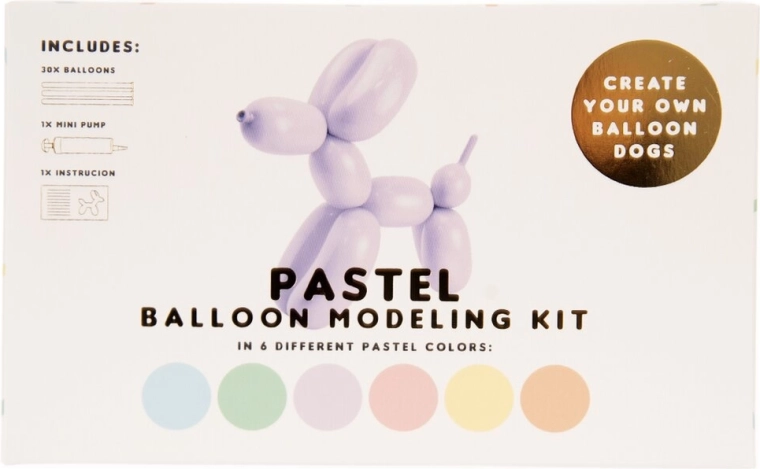 Set creativo di palloncini modellabili con pompetta (30 pz)
