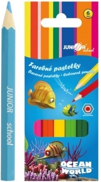 Pastelli Ocean World esagonali colorati 6 pz