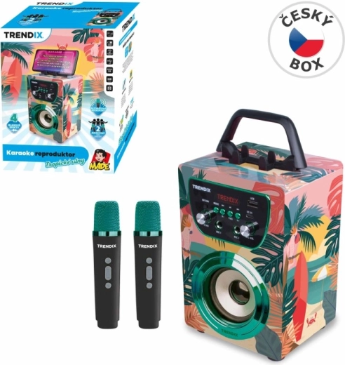 Altoparlante karaoke Tropical Vibes con 2 microfoni wireless